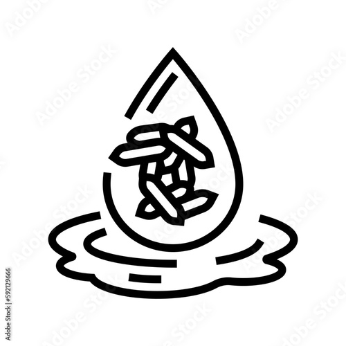 rice bran oil liquid yellow line icon vector illustration