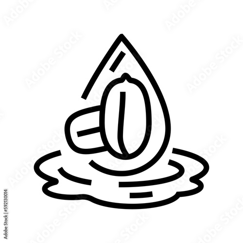 peanut oil liquid yellow line icon vector illustration