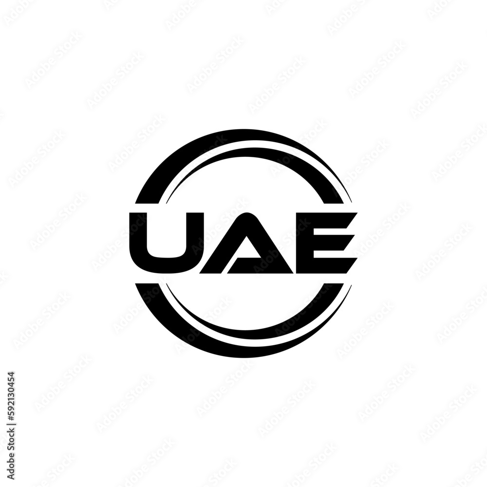 UAE letter logo design with white background in illustrator, vector logo modern alphabet font overlap style. calligraphy designs for logo, Poster, Invitation, etc.
