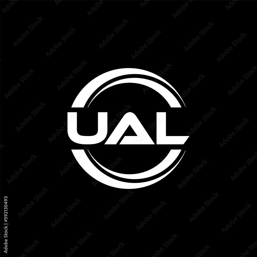 UAL letter logo design with black background in illustrator, vector logo modern alphabet font overlap style. calligraphy designs for logo, Poster, Invitation, etc. UAL letter logo design with black background in illustrator, vector logo modern alphabet font overlap style. calligraphy designs for logo, Poster, Invitation, etc.