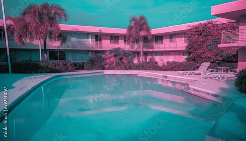 Vaporwave Hotel Pool