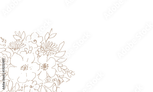                                                    Line drawing. Line drawing bouquet vector illustration.
