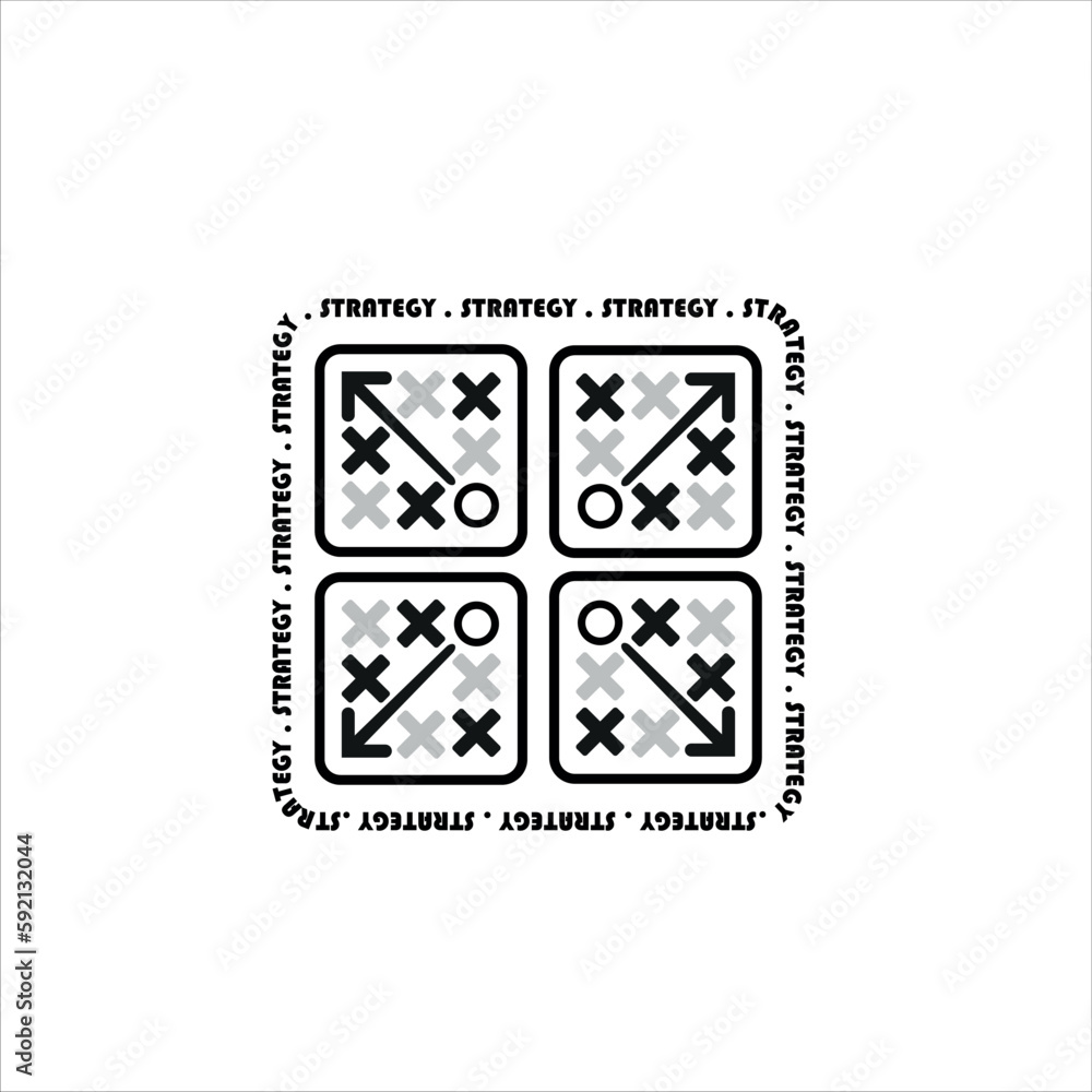 strategy game logo design in black and white color strategy game logo design in black and white color