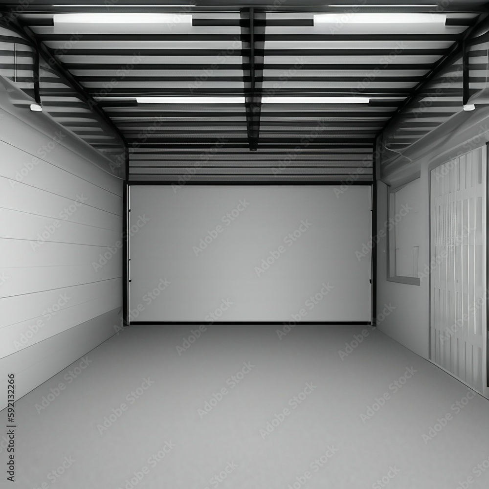 Empty garage room with walls 3d illustration ai generated Empty garage room with walls 3d illustration ai generated