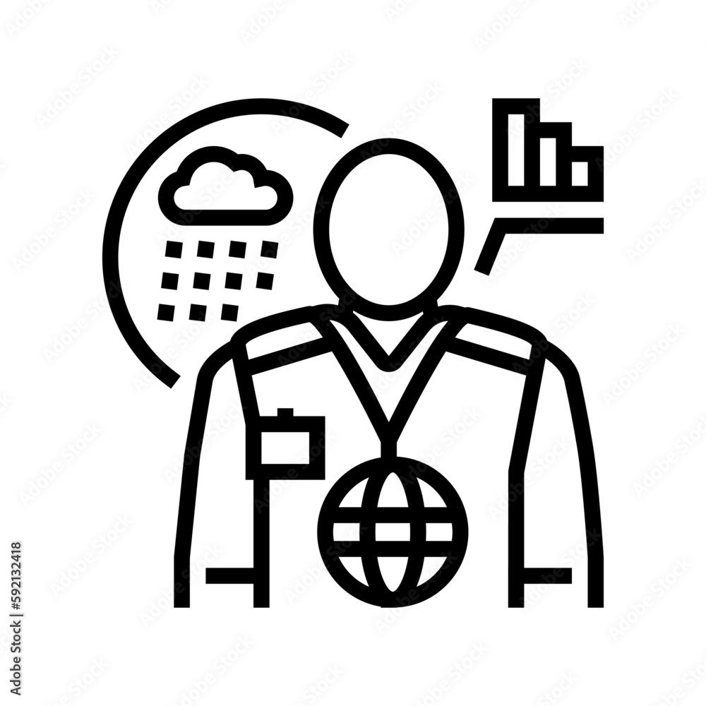meteorologists worker line icon vector illustration meteorologists worker line icon vector illustration