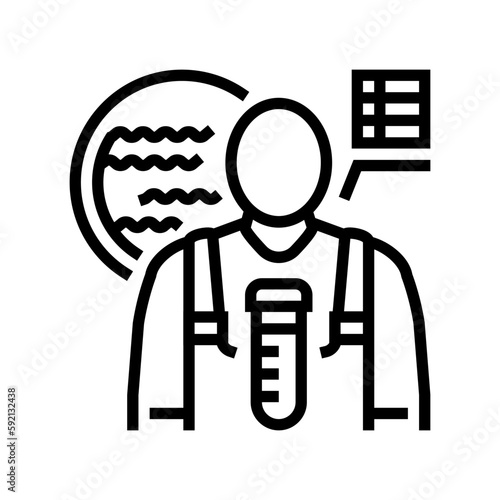 hydrologist worker line icon vector illustration