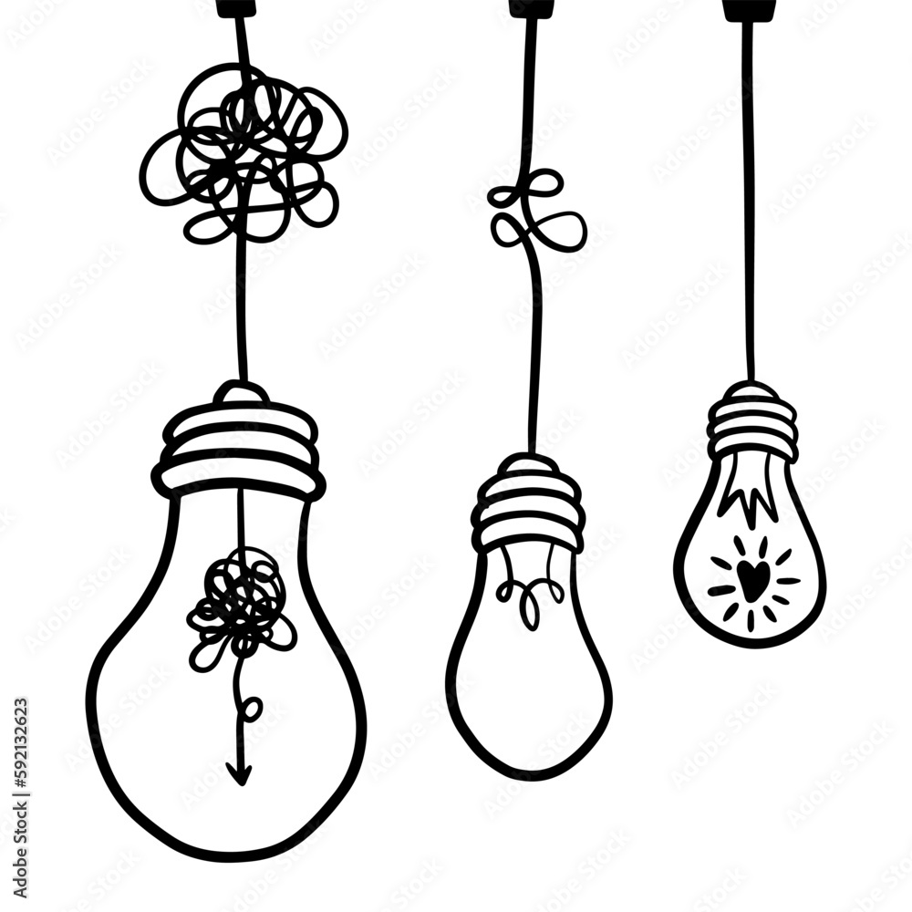 confusion clarity or path vector idea concept. Simplifying the complex . Doodle vector illustration. confusion clarity or path vector idea concept. Simplifying the complex . Doodle vector illustration.
