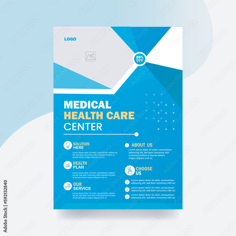 Fototapeta premium Medical Business Flyer Health Care Banner Cover Template