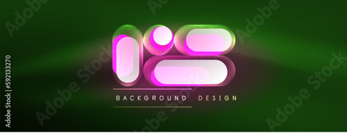 Neon circle abstract background. Template for wallpaper, banner, presentation, background