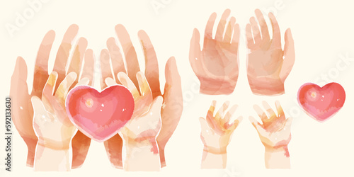 Parent's and child's hand set