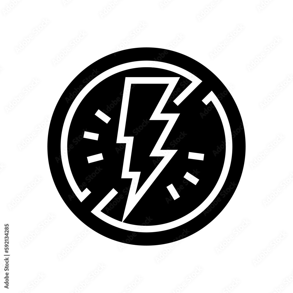 alert electricity glyph icon vector illustration alert electricity glyph icon vector illustration