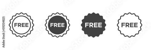 Free label illustrations set. Free vector stickers set