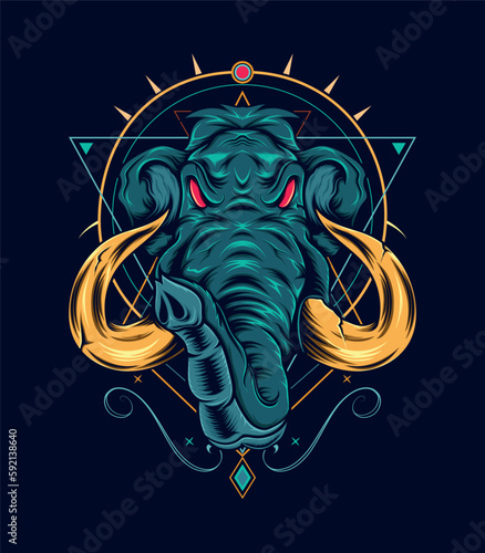 mammoth elephant. premium mascot logo design