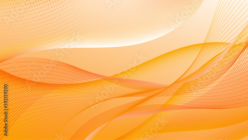 Geometric orange yellow shapes abstract modern technology background design. Vector abstract graphic presentation design banner pattern wallpaper background web template.