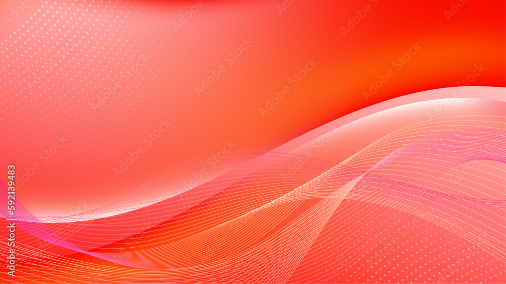 Obraz premium Vector red gradient dynamic abstract lines background
