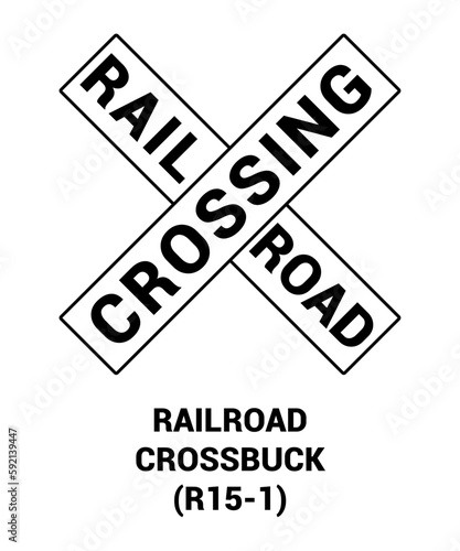 Manual On Uniform Traffic Control Device ( MUTCD ) RAIL ROAD CROSSING , United States Road Symbol Sign with description 
