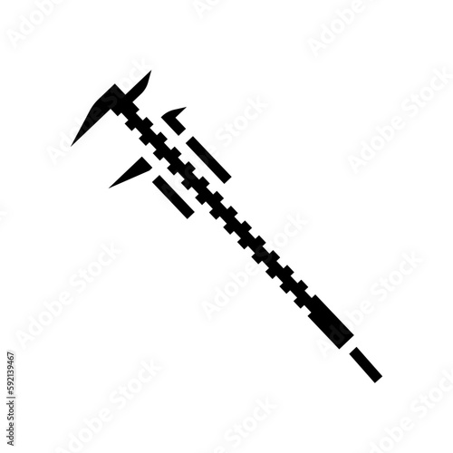 vernier gauge tool work glyph icon vector illustration