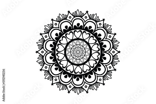 simple mandala coloring book for kids. Adults mandala coloring page. Mandala coloring page for relaxing