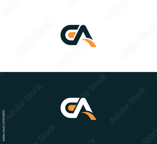 CA, AC letter logo design template elements. Modern abstract digital alphabet letter logo. Vector illustration.