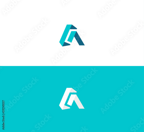 CA, AC letter logo design template elements. Modern abstract digital alphabet letter logo. Vector illustration.