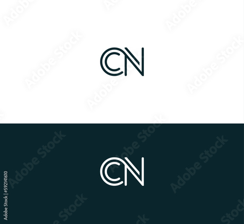 Letters CN, NC joint logo icon vector element.