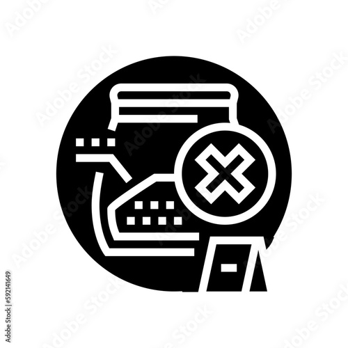 inadmissible evidence crime glyph icon vector illustration photo