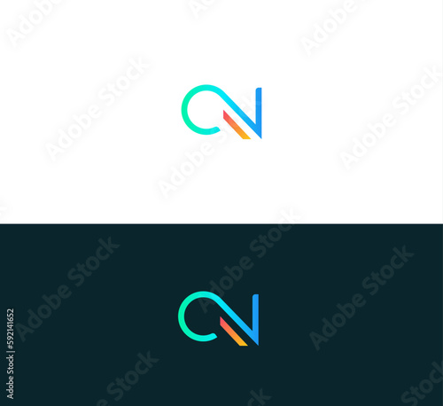 Letters CN, NC joint logo icon vector element.