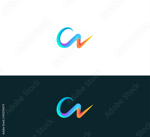 Fotografia Letters CN, NC joint logo icon vector element