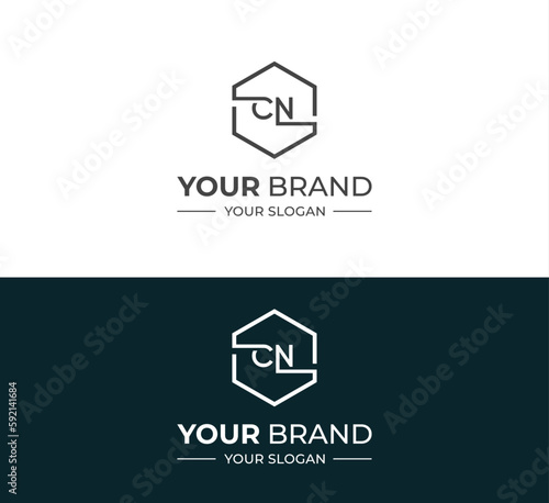 Letters CN, NC joint logo icon vector element.
