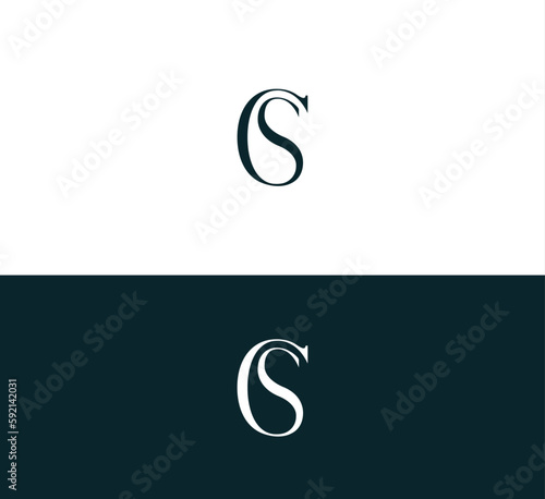 Alphabet CS ,SC illustration monogram vector logo template.