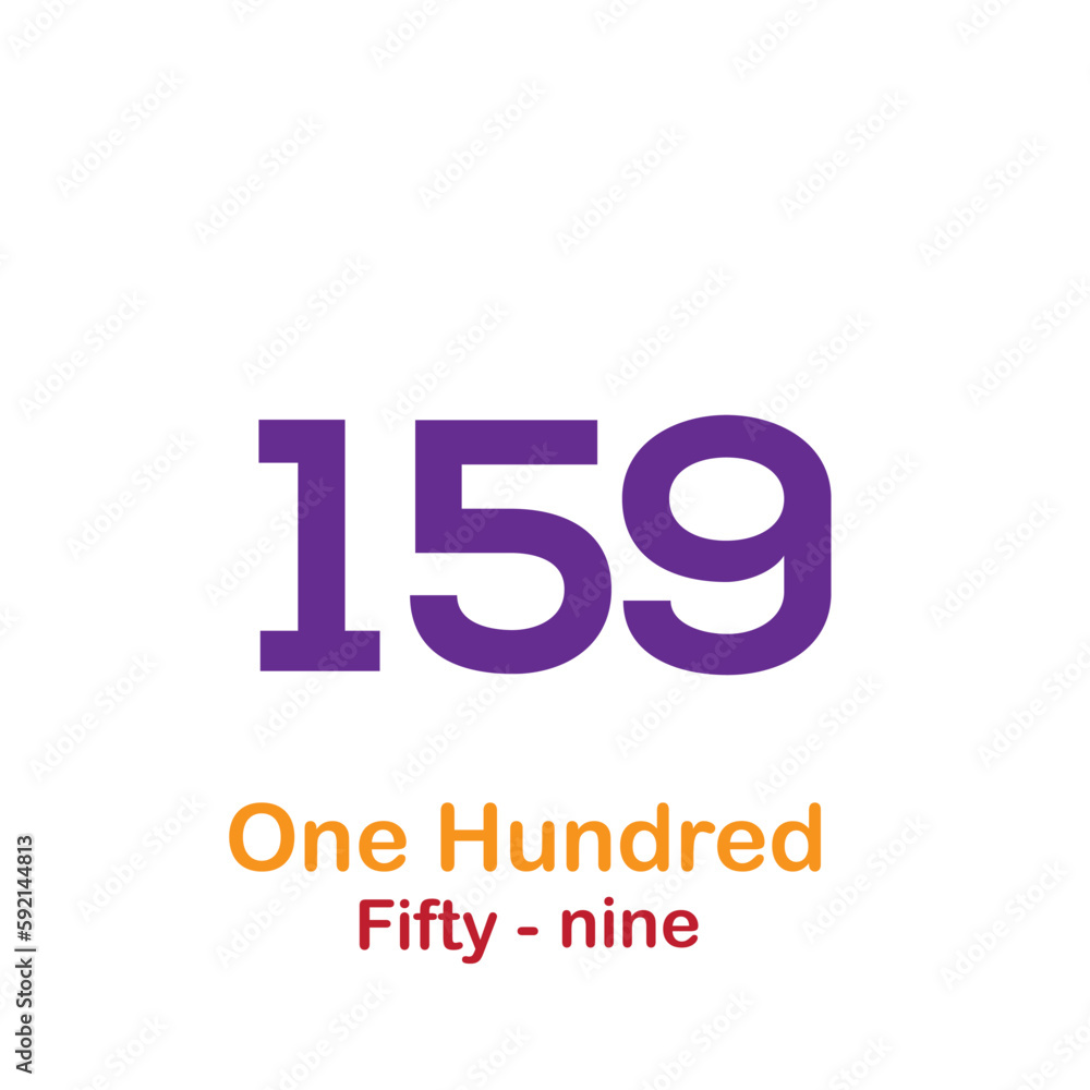 Fototapeta premium Cardinal number icon flat style illustration for children