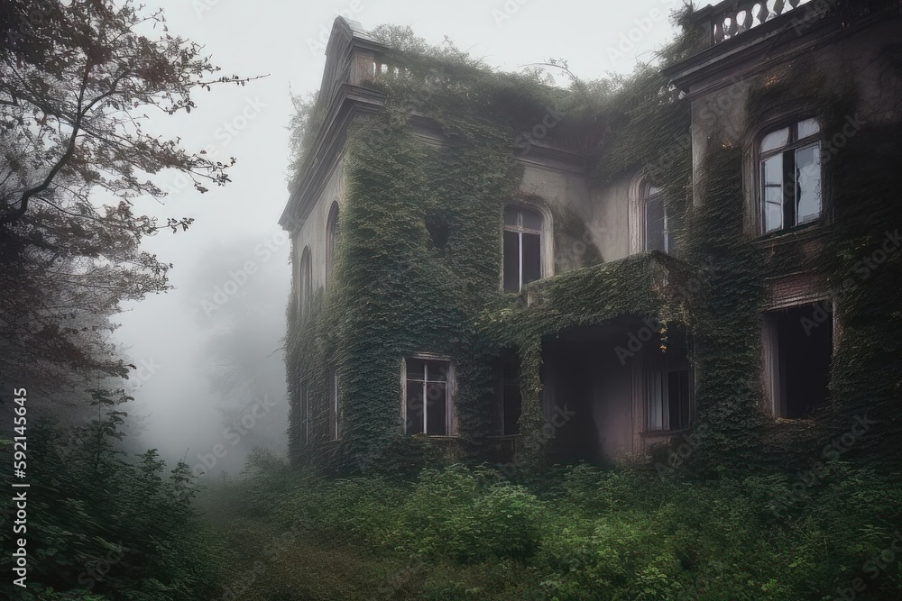 Shrouded in Mystery: The Eerie Abandoned Mansion Amidst the Fog 3. Generative AI Shrouded in Mystery: The Eerie Abandoned Mansion Amidst the Fog 3. Generative AI