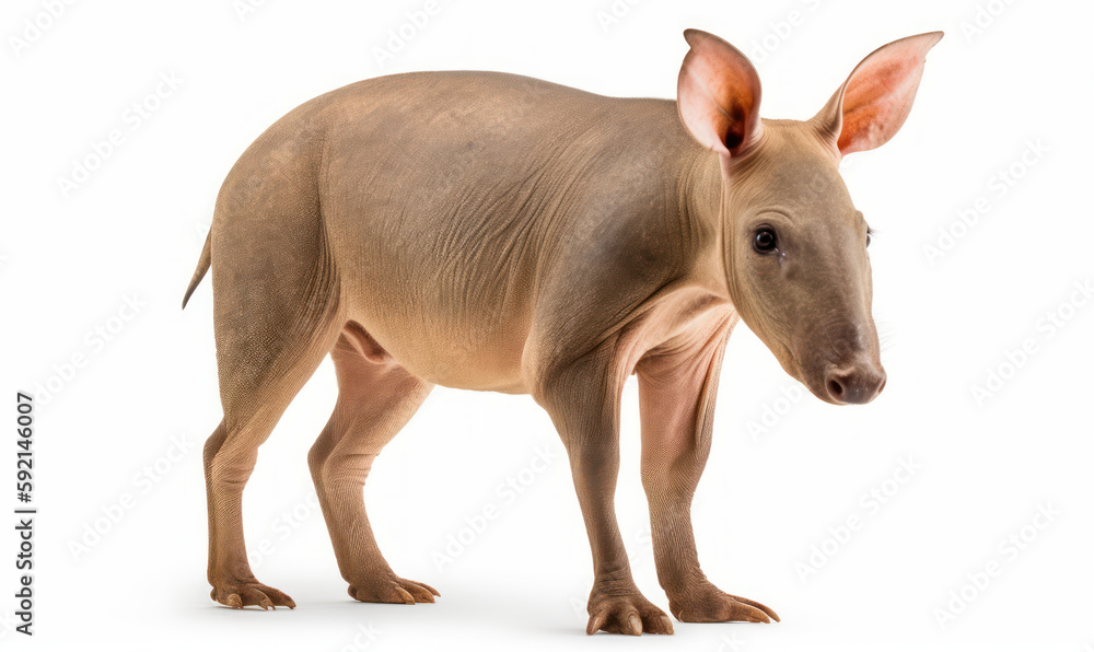 photo of aardvark isolated on white background. Generative AI photo of aardvark isolated on white background. Generative AI