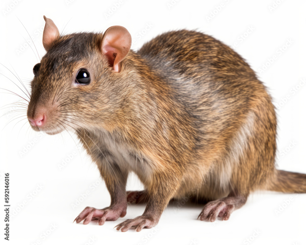 photo of agouti rodent isolated on white background. Generative AI photo of agouti rodent isolated on white background. Generative AI
