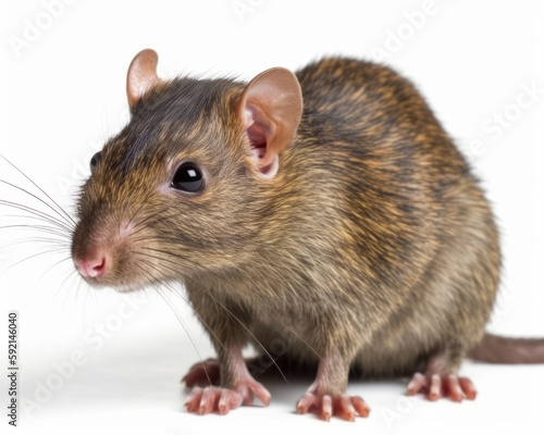 photo of agouti rodent isolated on white background. Generative AI