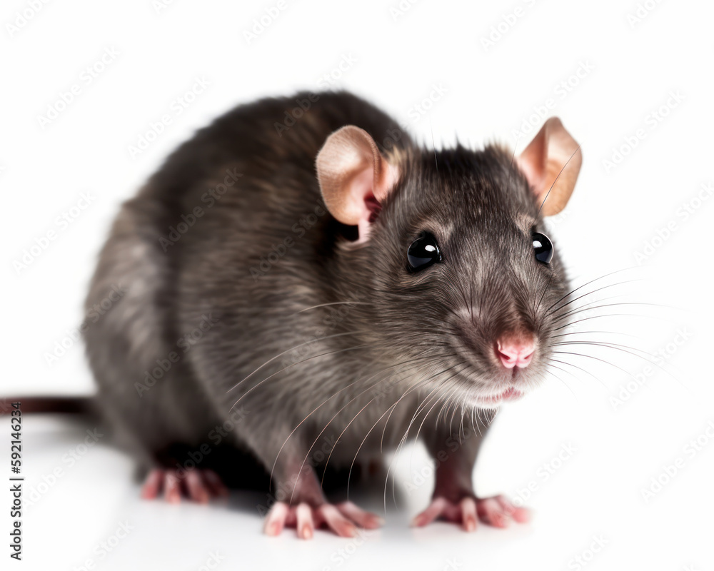 photo of African pouched rat isolated on white background. Generative AI photo of African pouched rat isolated on white background. Generative AI
