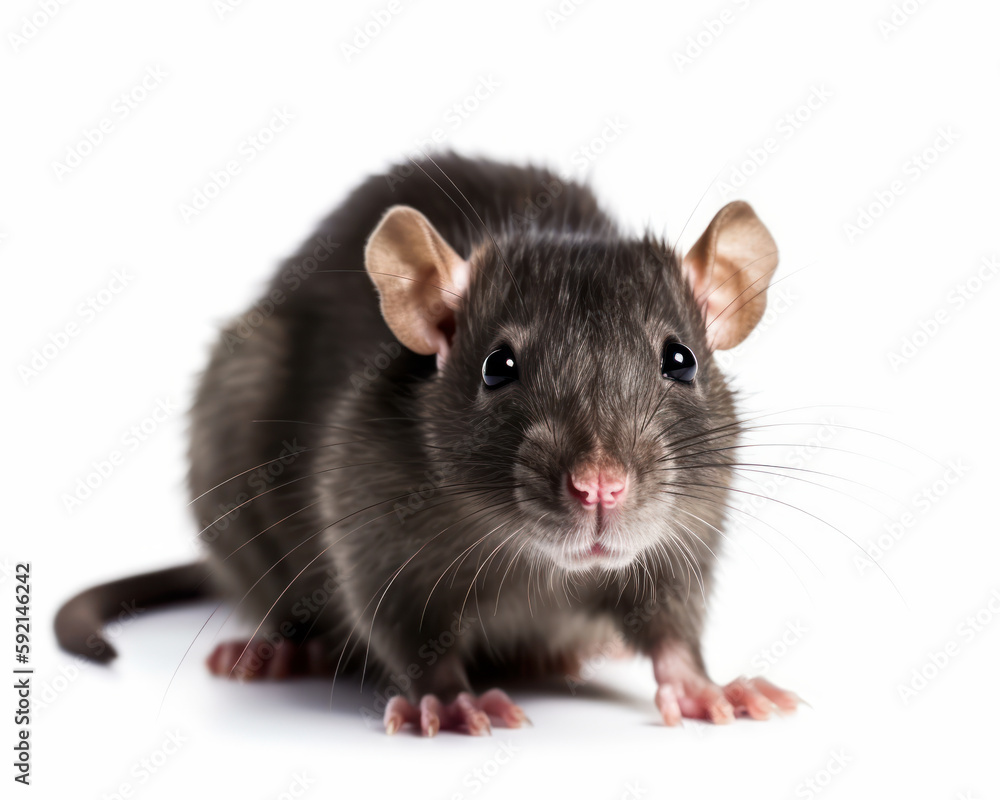 photo of African pouched rat isolated on white background. Generative AI photo of African pouched rat isolated on white background. Generative AI