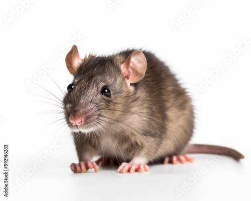 photo of African pouched rat isolated on white background. Generative AI