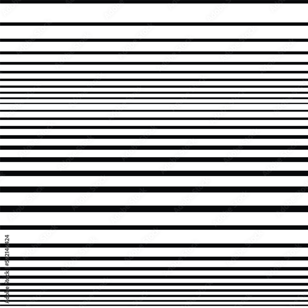 Horizontal line half tone pattern. From thick line to thin. Parallel