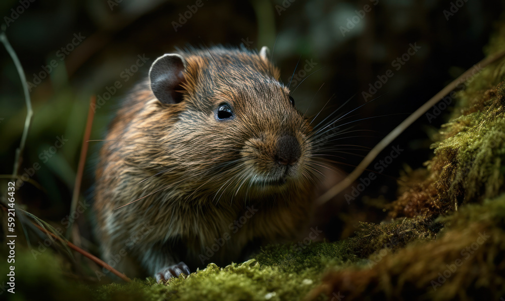 photo of acouchy in its natural habitat outdoors in the forest. Generative AI photo of acouchy in its natural habitat outdoors in the forest. Generative AI