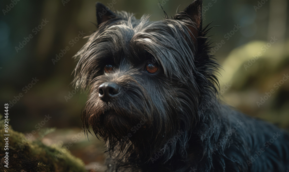 photo of addax affenpinscher outdoors. Generative AI photo of addax affenpinscher outdoors. Generative AI