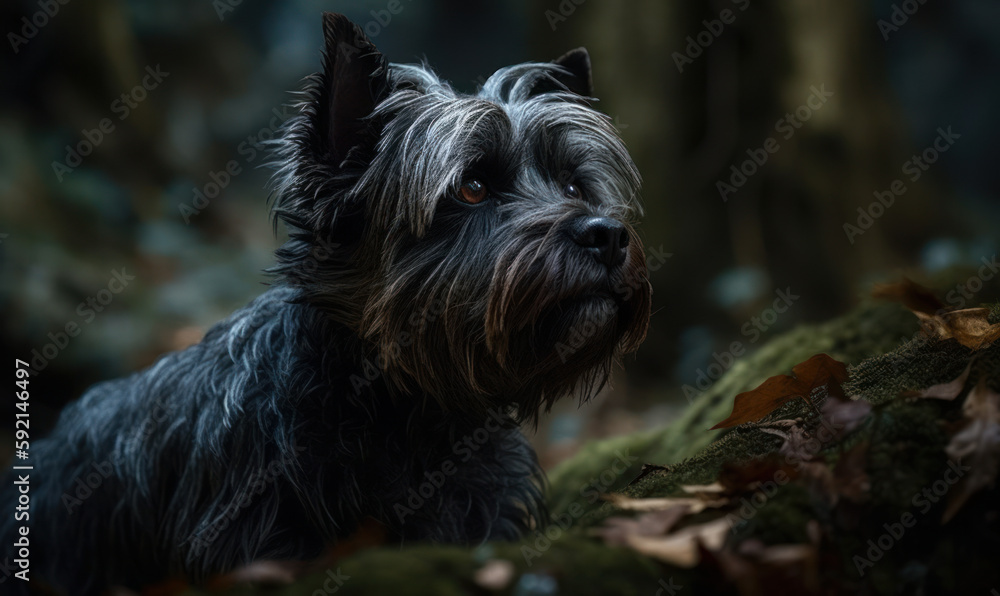 photo of addax affenpinscher outdoors. Generative AI photo of addax affenpinscher outdoors. Generative AI