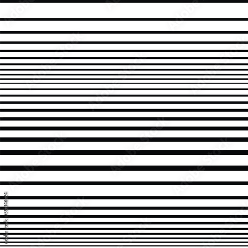 Horizontal line half tone pattern. From thick line to thin. Parallel stripe. Black streak on white background. Gradation raster stripes. Vector illustration