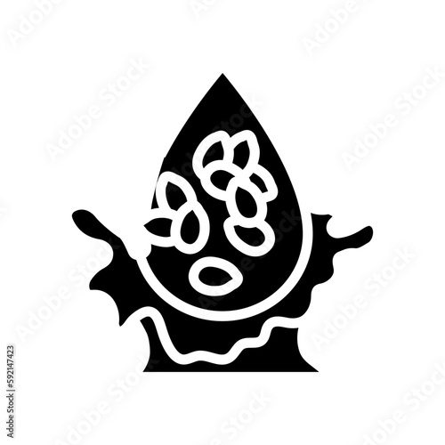 sesame seed oil liquid yellow glyph icon vector illustration