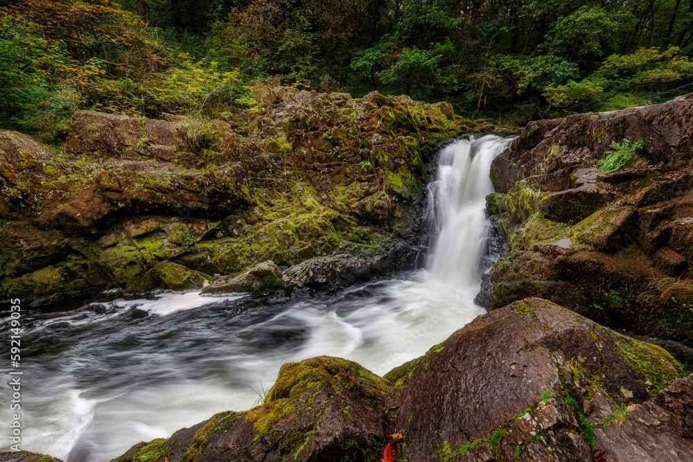 Naklejka premium Collwith Force waterfall near Skelwith Bridge, Lakes District, England