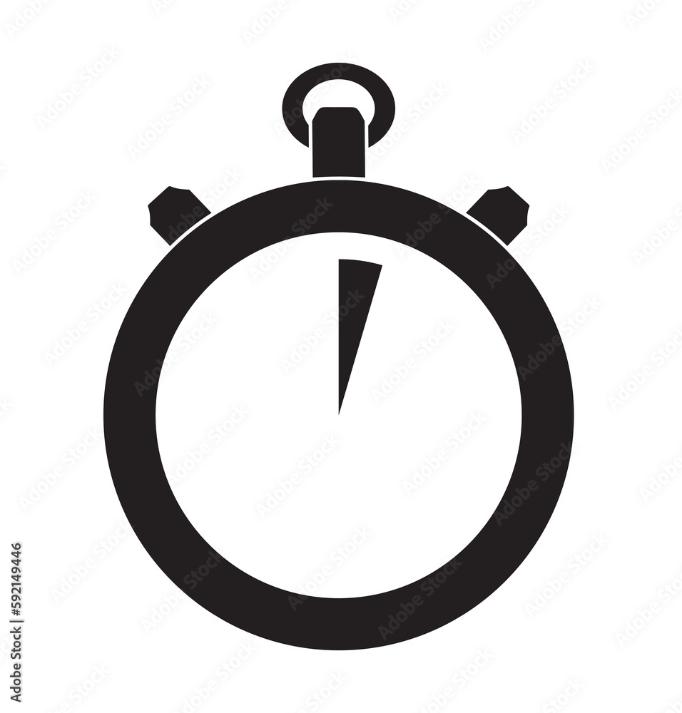 Stopwatch symbol icon, vector illustration, black on white background Stopwatch symbol icon, vector illustration, black on white background