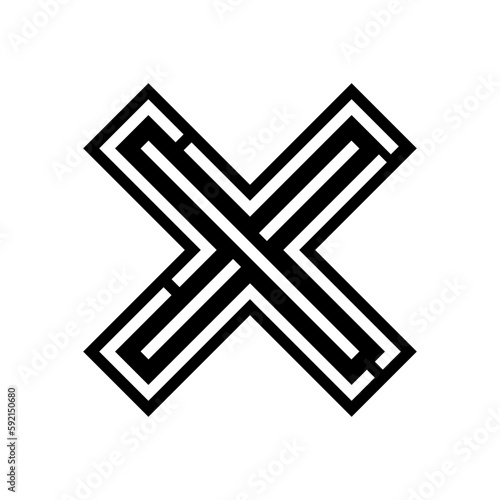 x reject glyph icon vector illustration