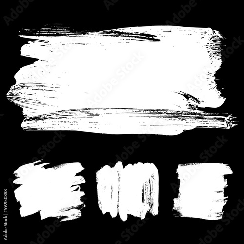 Collection of chalked grunge vector hand drawn banners Artistic design elements, boxes, frames for text. Abstract white background.
