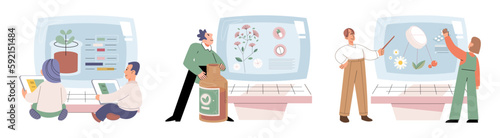 Scientist study research liquid medicine from natural herbal. Medical marijuana research. Modern and traditional medical, Alternative organic herbal drug and chemical medicine. Homeopathy healthcare