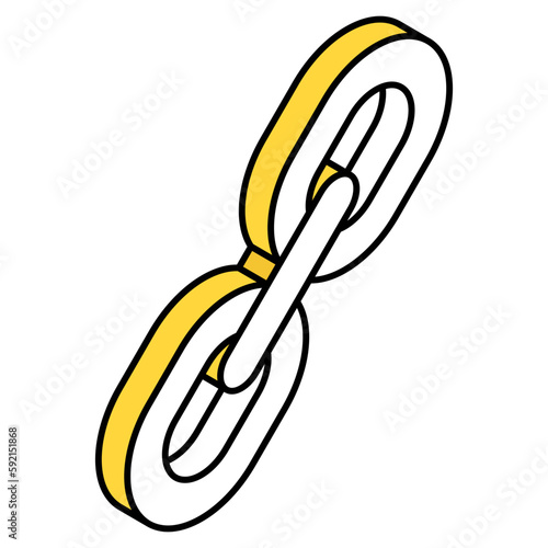 Conceptual flat design icon of linkage 
